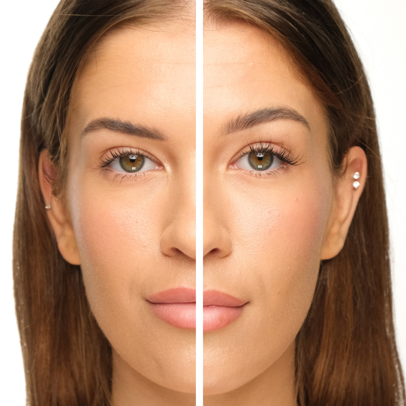 KISTU Aura cluster lashes before and after application comparison