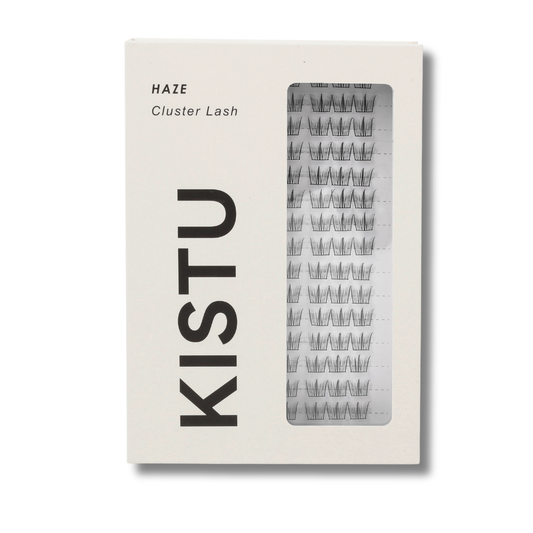 KISTU Haze cluster lashes, spiky separated lash-extension look
