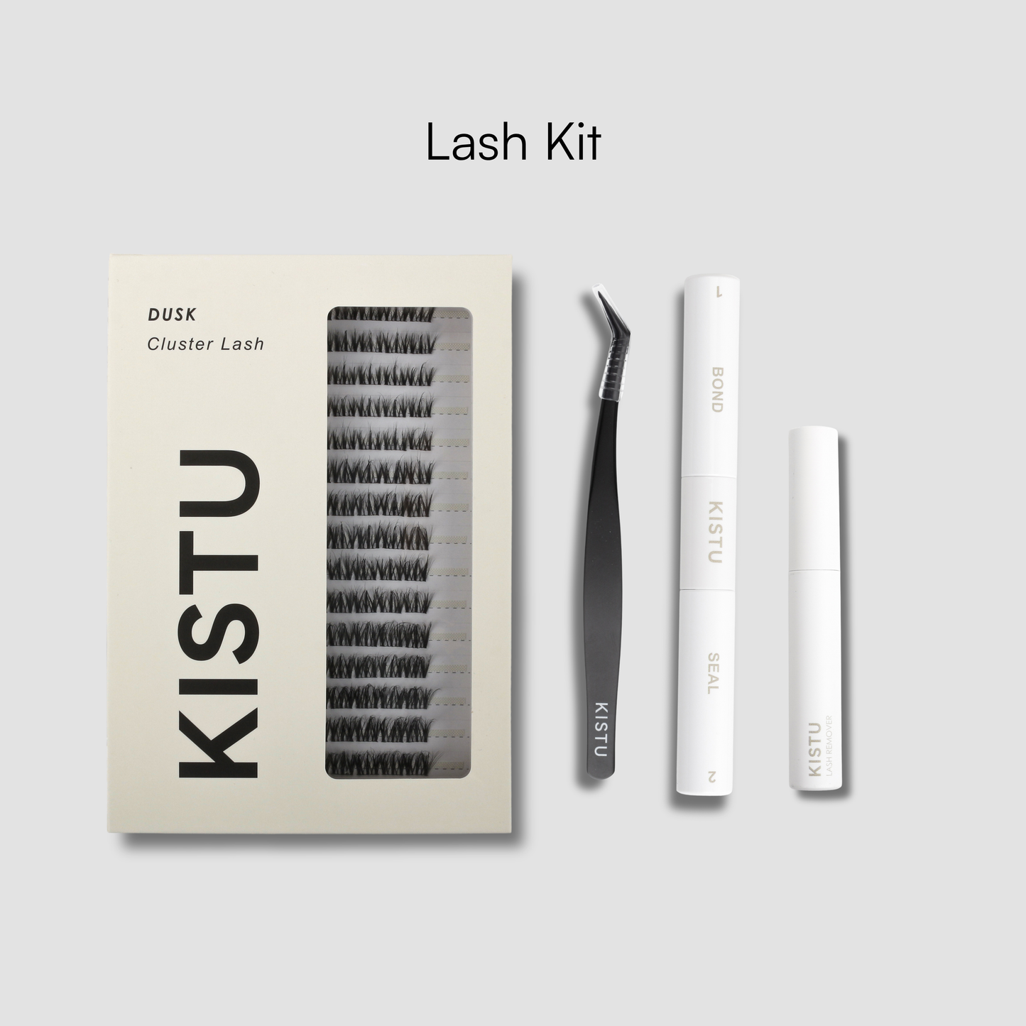KISTU lash kit The KISTU Set with Dusk cluster lashes, bond and remover