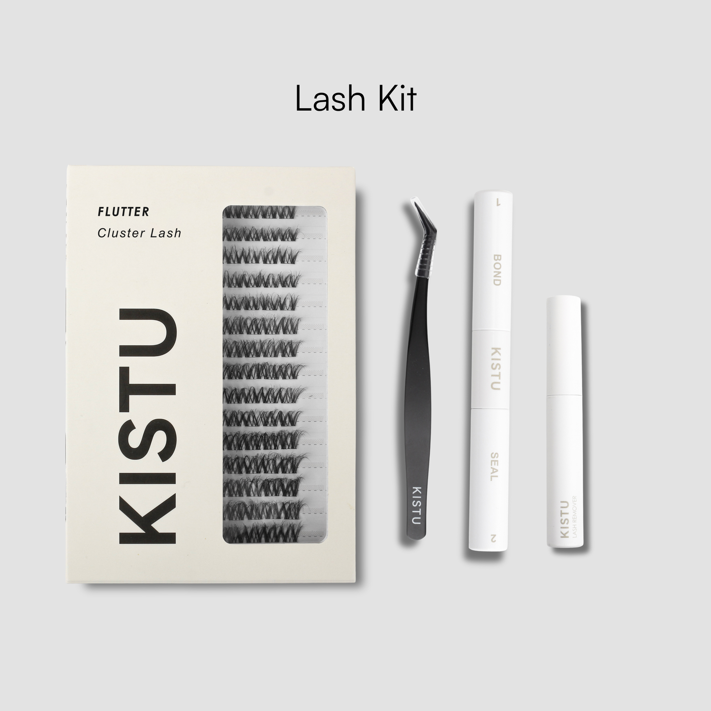 KISTU lash kit The KISTU Set with Flutter cluster lashes, bond and remover