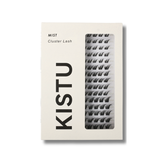 KISTU Mist cluster lashes, lifted elongated cat-eye mapping